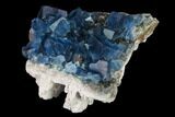 Blue Cubic Fluorite on Smoky Quartz - China #142613-2